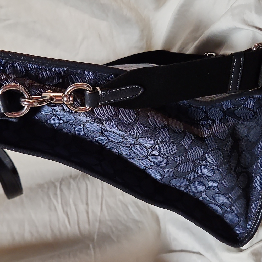 Coach Blue and Black Tote Bag - Picture 3 of 6